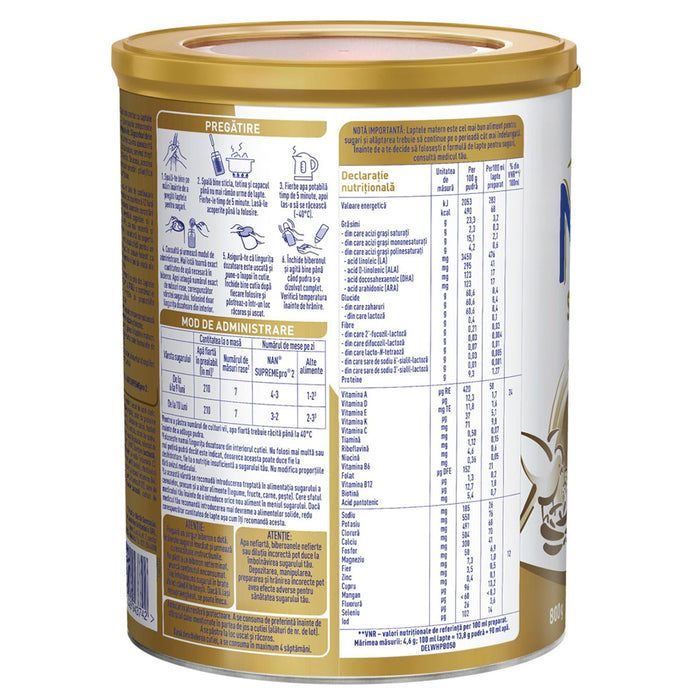 Nestle Nan Supreme Pro 2 | Formula Speciala Lapte Praf de la 6 Luni | 800 g